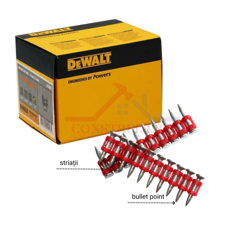 Cuie pistol DeWalt - beton dur - 19 mm