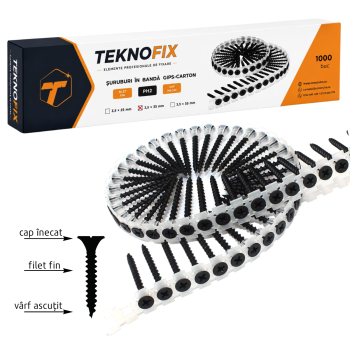 Suruburi pe banda, pentru gips-carton, 3,5 x 35mm